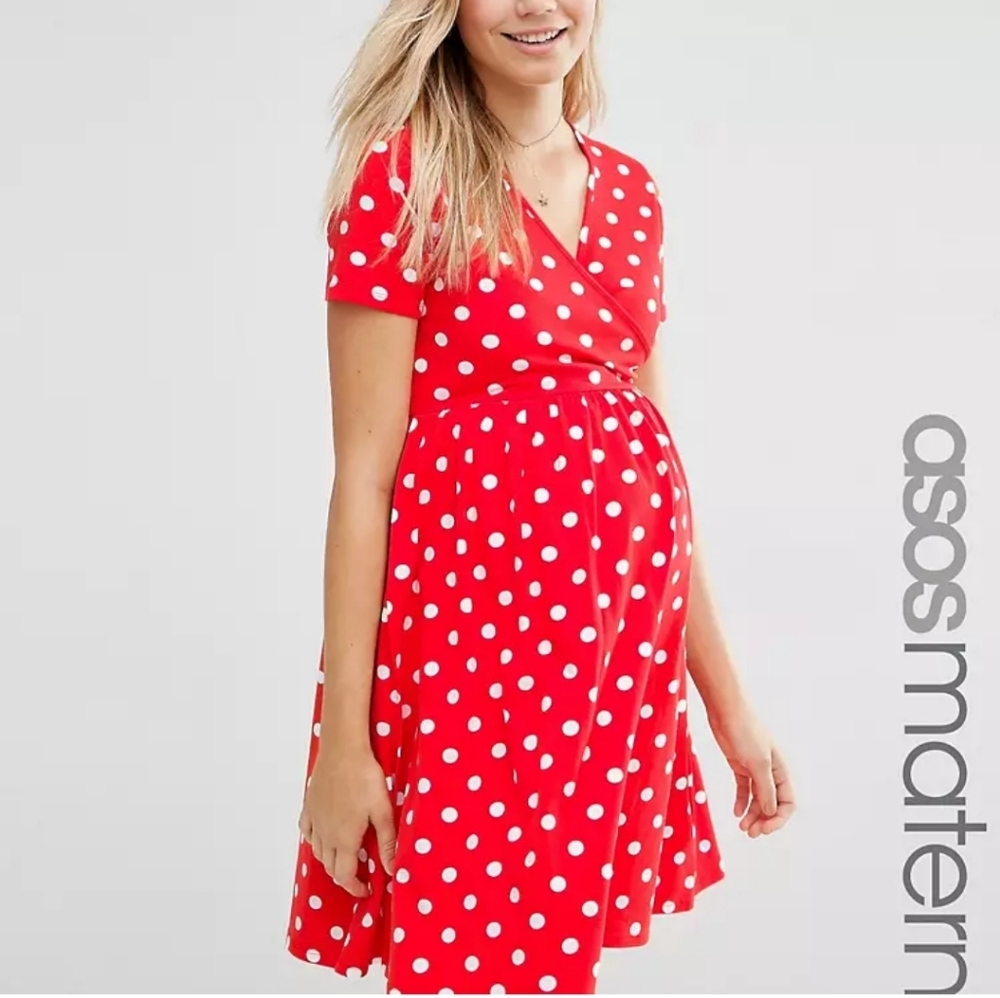 Asos Maternity Dress Polka Dot